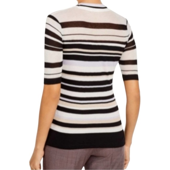Hugo Boss Y2K Elauren Ribbed Jersey Top Striped Multicolor Women's Size XS - Picture 3 of 13